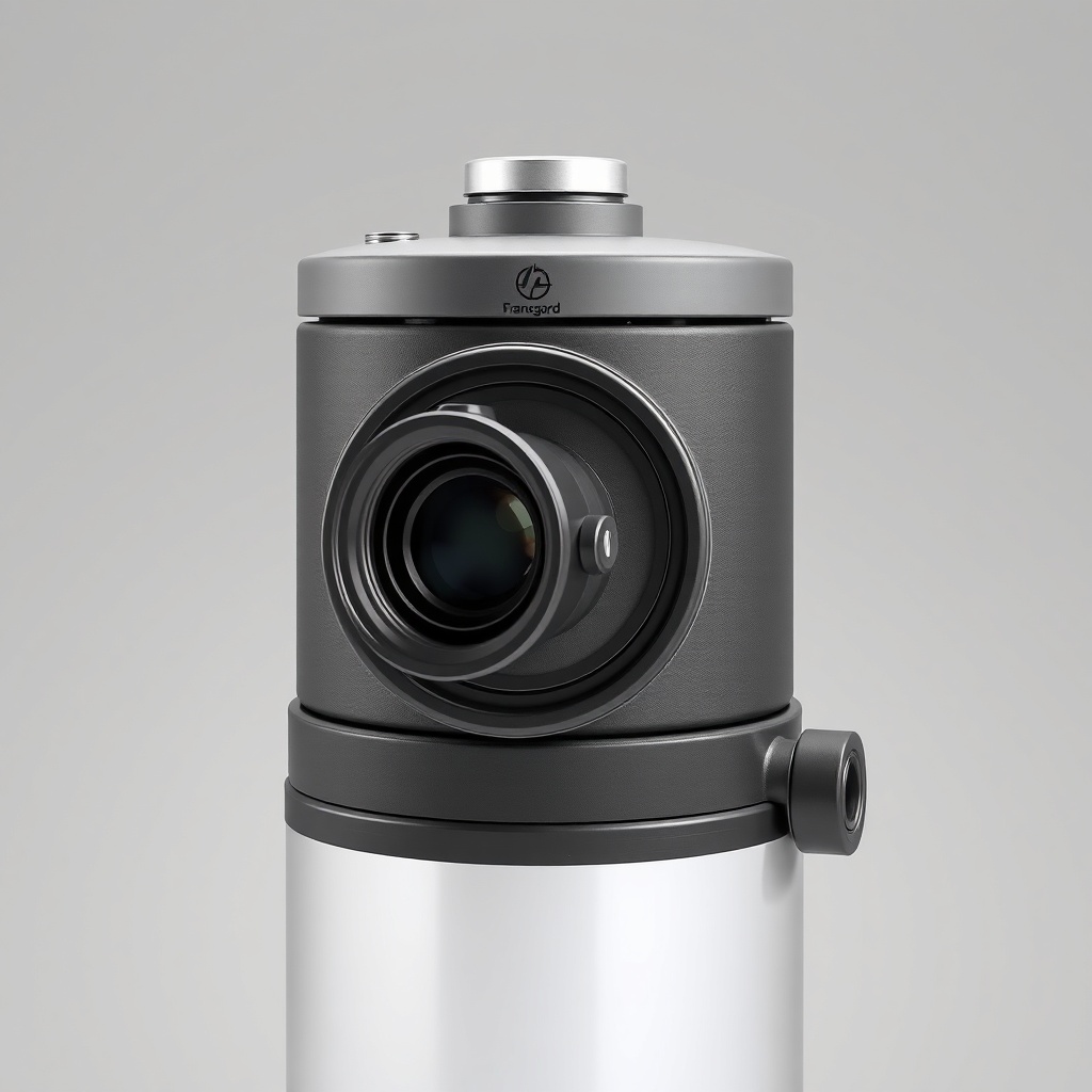 <clean photorealistic photo/illustration of a Fransgård TC-10 hydraulic reservoir with sig