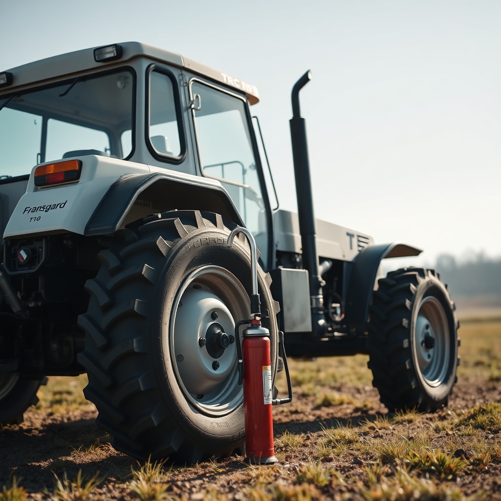 A clean photorealistic photo showing a Fransgård TC-10 positioned on level ground with a g