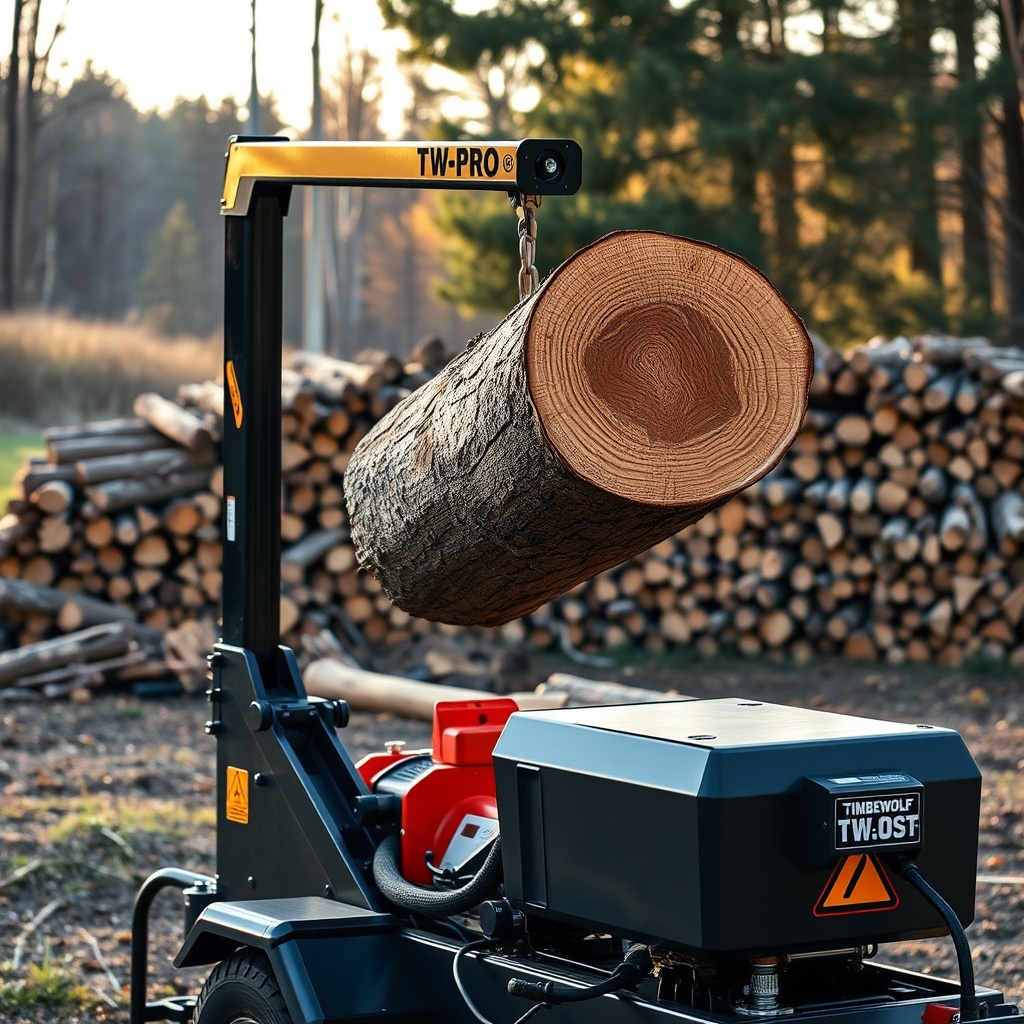 A photorealistic photo of a Timberwolf TW-PRO in an outdoor setting
