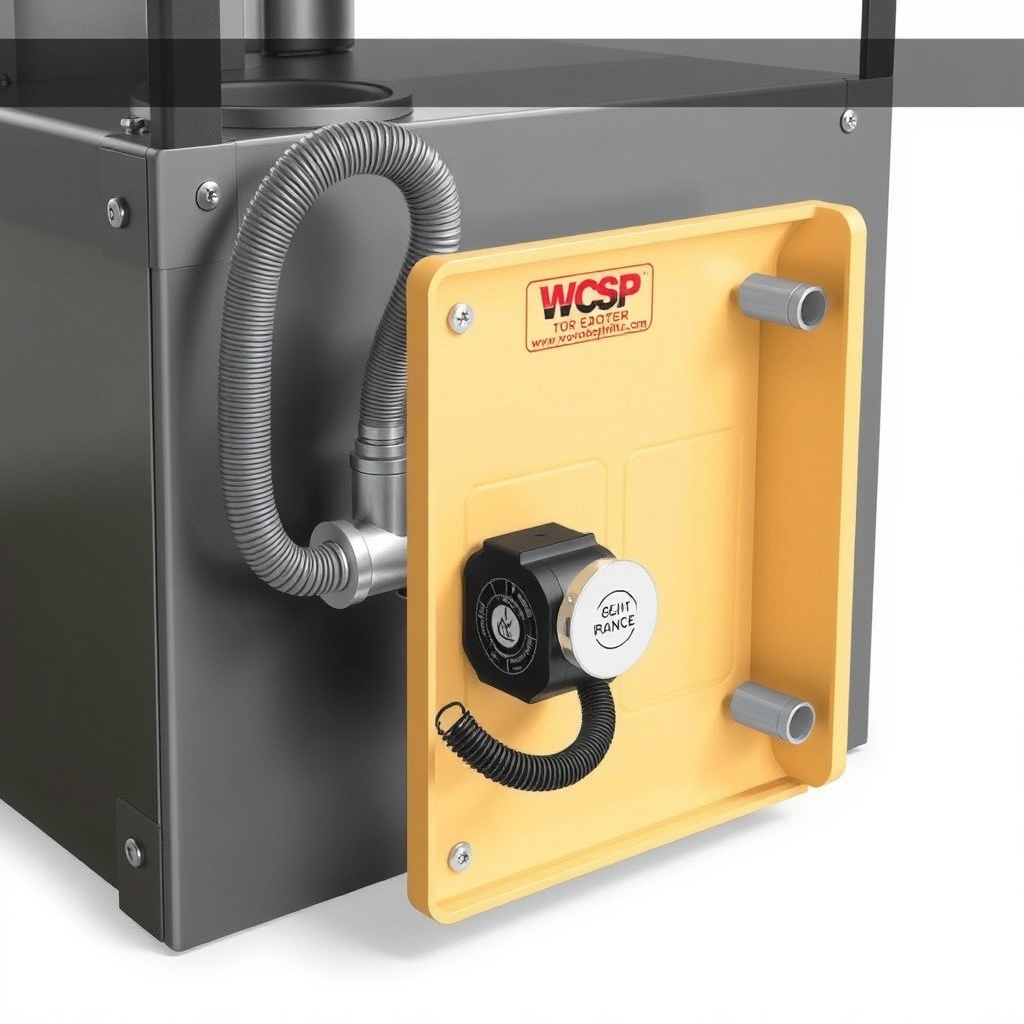 <clean photorealistic illustration of a WoodSplitPro processor with the upgrade kit instal