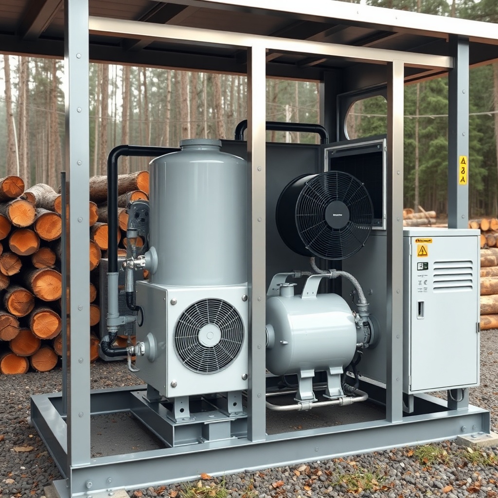 <clean photorealistic photo/illustration of hydraulic oil coolers and reservoirs inside a